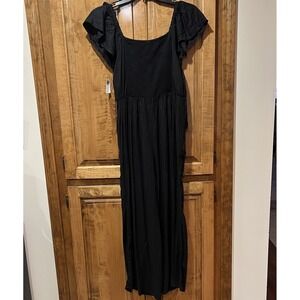 Old Navy Black Puff Short Sleeve Jumpsuit W/ Pockets Women's Size Large NWT